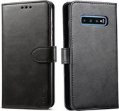 Voor Galaxy S10e GUSSIM Zakelijke stijl horizontale flip lederen tas met houder & kaartsleuven en portemonnee (zwart)