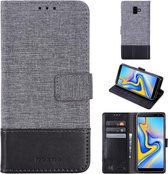Voor Galaxy J6 Plus MUXMA MX102 Horizontale flip canvas lederen tas met standaard & kaartsleuf & portemonnee-functie (zwart)