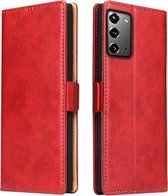 Voor Samsung Galaxy Note20 Fierre Shann PU lederen textuur horizontale flip lederen tas met houder & kaartsleuven & portemonnee (rood)