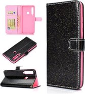 Voor Samsung Galaxy A9 (2018) Glitter Poeder Horizontale Flip Leren Case met Kaartsleuven & Houder & Fotolijst & Portemonnee (Zwart)