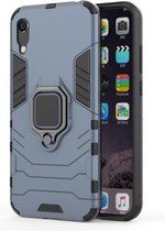 PC + TPU schokbestendige beschermhoes met magnetische ringhouder voor Huawei Honor 8A / Y6 Pro 2019 (marineblauw)