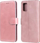 Voor Samsung Galaxy A31 klassieke kalfsstructuur PU + TPU horizontale flip lederen tas, met houder en kaartsleuven en portemonnee (roségoud)