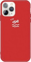 Voor iPhone 11 Pro Small Fish Pattern Colorful Frosted TPU telefoon beschermhoes (rood)