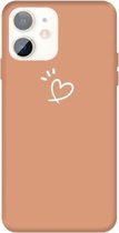 Voor iPhone 11 Three Dots Love-heart Pattern Colorful Frosted TPU telefoon beschermhoes (Coral Orange)