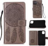 Voor iPhone 12 mini Dream Catcher Afdrukken Horizontale lederen flip-hoes met houder & kaartsleuven & portemonnee & lanyard (grijs)