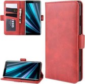 Portemonneehouder Leren mobiele telefoonhoes voor Sony Xperia XZ3, met portemonnee & houder & kaartsleuven (rood)