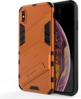 Punk Armor 2 in 1 PC + TPU schokbestendig hoesje met onzichtbare houder voor iPhone XS Max (oranje)