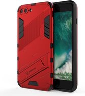 Punk Armor 2 in 1 PC + TPU schokbestendig hoesje met onzichtbare houder voor iPhone 7 Plus & 8 Plus (rood)