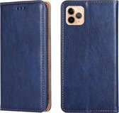 Voor iPhone 11 Pro Max PU + TPU Gloss Oil Effen Kleur Magnetische Horizontale Flip Leren Case met Houder & Kaartsleuf & Portemonnee (Blauw)