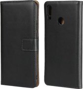 Lederen horizontale flip-holster voor Huawei Y9 2019 / Enjoy 9 Plus met magnetische sluiting en beugel en kaartsleuf en portemonnee (zwart)