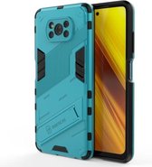 Voor Geschikt voor Xiaomi Poco X3 Punk Armor 2 in 1 PC + TPU schokbestendig hoesje met onzichtbare houder (blauw)