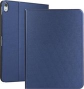 Open effen kleur elastische lederen tas voor iPad Pro 11 inch met standaard met slaapfunctie, TPU Soft Shell bodembehuizing (donkerblauw)