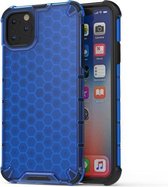 Schokbestendige honingraat pc + TPU-hoes voor iPhone 11 (blauw)