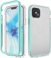 Voor iPhone 12 Pro Max schokbestendig TPU-frame + doorzichtige pc-achterkant van de behuizing + PET-schermbeschermer aan de voorkant (mintgroen)