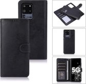 Voor Samsung Galaxy S20 Ultra Retro 2 in 1 Afneembare Magnetische Horizontale Flip TPU + PU Leren Case met Houder & Kaartsleuven & Fotolijst & Portemonnee (Zwart)