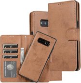 Voor Samsung Galaxy Note8 Retro 2 in 1 Afneembare Magnetische Horizontale Flip TPU + PU Leren Case met Houder & Kaartsleuven & Fotolijst & Portemonnee (Bruin)