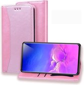 Voor Samsung Galaxy S10 + Business Stitching Horizontale Flip lederen hoes met dubbele vouw & beugel & kaartsleuven & fotolijst & portemonnee (Rose Gold)