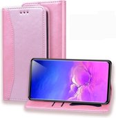 Voor Samsung Galaxy S10E Business Stitching Horizontale flip lederen hoes met dubbele vouw & beugel & kaartsleuven & fotolijst & portemonnee (roségoud)