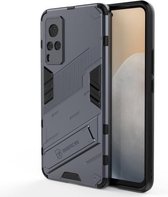 Punk Armor 2 in 1 PC + TPU schokbestendig hoesje met onzichtbare houder voor vivo X60 5G (grijs)
