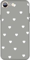 Voor iPhone SE 2020/8/7 Meerdere Love-Hearts Patroon Kleurrijke Frosted TPU Telefoon Beschermhoes (Grijs)