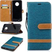 Kleurafstemming Denim Texture lederen tas voor Motorola G6, met houder & kaartsleuven & portemonnee & lanyard (groen)