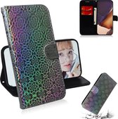 Voor Samsung Galaxy Note20 Ultra Effen Kleur Kleurrijke Magnetische Gesp Horizontale Flip PU Lederen Case met Houder & Kaartsleuven & Portemonnee & Lanyard (Zilver)