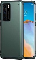 Voor Huawei P40 effen kleur vierhoek schokbestendig TPU + pc beschermhoes (donkergroen)