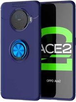 Voor OPPO ACE2 metalen ringhouder 360 graden roterende TPU-hoes (blauw + blauw)