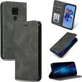 Voor Huawei Nova5i Pro Retro Skin Feel Business Magnetische Horizontale Flip Leren Case (Donkergrijs)