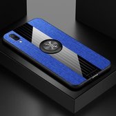 Voor Vivo X23 XINLI stikseltextuur Schokbestendig TPU beschermhoes met ringhouder (blauw)