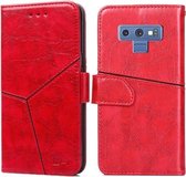 Voor Samsung Galaxy Note9 Geometrische stiksels Horizontale flip TPU + PU lederen tas met houder & kaartsleuven en portemonnee (rood)