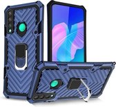 Voor Huawei Y7p Cool Armor PC + TPU schokbestendig hoesje met 360 graden rotatie ringhouder (blauw)