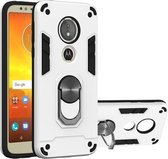 Voor Motorola Moto E5 (EU-versie) / G6 Play 2 in 1 Armor Series PC + TPU beschermhoes met ringhouder (zilver)