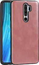 Voor Xiaomi Redmi Note 8 Pro Crazy Horse Getextureerd Kalfsleer PU + PC + TPU Case (Rose Goud)