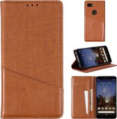 Voor Google Pixel 3a MUXMA MX109 horizontale flip lederen tas met houder en kaartsleuf en portemonnee (bruin)