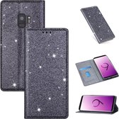 Voor Samsung Galaxy S9 ultradunne glitter magnetische horizontale flip lederen tas met houder en kaartsleuven (grijs)