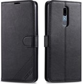 Voor OPPO A9 / A9x / F11 AZNS schapenvacht textuur horizontale flip lederen case met houder & kaartsleuven & portemonnee (zwart)