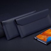 Voor Huawei Mate Xs / X Opvouwbare koeienhuid lederen zakelijke Shckproof horizontale flip case (blauw)