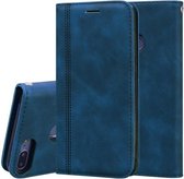 Voor Huawei Honor 9 Lite Frosted Business Magnetische Horizontale Flip PU Leather Case met houder & kaartsleuf & lanyard (blauw)