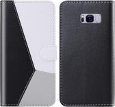 Voor Galaxy S8 Tricolor Stitching Horizontale Flip TPU + PU lederen tas met houder & kaartsleuven & portemonnee (zwart)