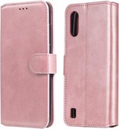 Voor Samsung Galaxy M01 Klassieke Kalfsstructuur PU + TPU Horizontale Flip Leren Case, met Houder & Kaartsleuven & Portemonnee (Rose Goud)