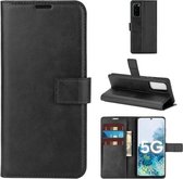 Voor Samsung Galaxy S20 FE Retro Kalfspatroon Gesp Horizontale Flip Leren Case met Houder & Kaartsleuven & Portemonnee (Zwart)