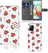 Beschermhoes Geschikt voor Samsung Galaxy A71 Telefoonhoesje Cadeau voor Vriendin Hearts