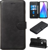 Voor Geschikt voor Xiaomi Redmi Note 8T klassieke kalfsleer Horizontale flip PU lederen tas, met houder en kaartsleuven en portemonnee (zwart)