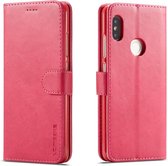 LC.IMEEKE voor Xiaomi Redmi Note 5 Pro / Note5 kalfsleer Horizontale flip lederen tas, met houder & kaartsleuven & portemonnee (rood)