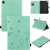 Voor Samsung Galaxy S6 Lite P610 Kat Bee Embossing Patroon Schokbestendig Tafel PC Beschermende Horizontale Flip Leren Case met Houder & Kaartsleuven & Portemonnee & Pen Slot & Wakker / Slaap