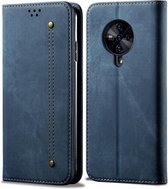 Voor Vivo S6 Denim Textuur Casual stijl Horizontale flip lederen tas met houder & kaartsleuven & portemonnee (blauw)