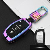 Auto Lichtgevende All-inclusive Zinklegering Sleutel Beschermhoes Sleutel Shell voor Hyundai A Stijl Smart 3-knop (Kleur)