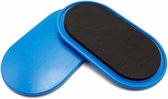 1 paar ovale schuifmat voor fitness / yoga, afmetingen: 23 x 15 cm (blauw)