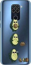 Voor Xiaomi Redmi 10X gekleurd tekeningpatroon zeer transparant TPU beschermhoes (avocado)